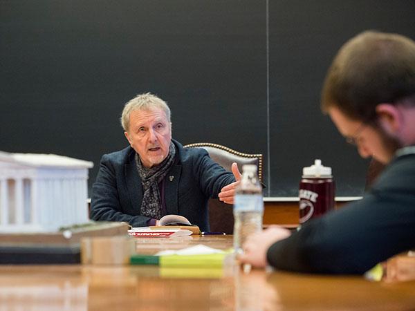 Professor Robert Garland teaches a class.
