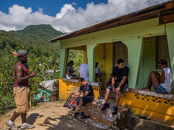 Colgate students take a tour of Moore Town, a maroon community village in the Portland Parish in Jamaica.