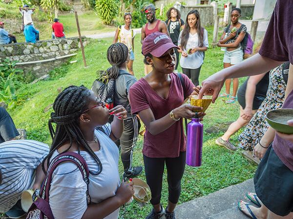 ALST students tour Moore Town, a maroon community village in Jamaica.