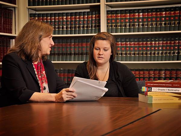 A Colgate student gets professional advice at Legal Aid in Utica