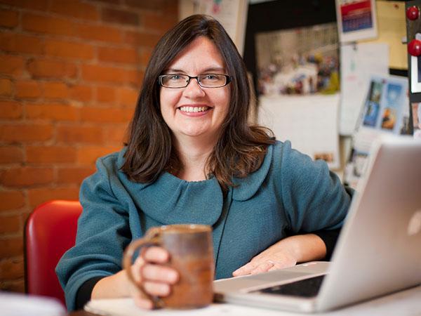  Associate Professor of Religion and Jewish Studies Lesleigh Cushing in her office.