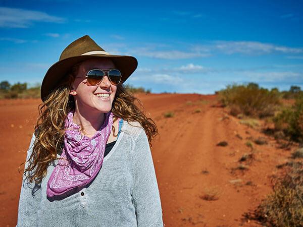 A student in the Australian Outback