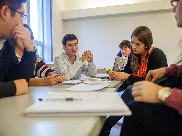 Colgate students attend a session of International Institutions class