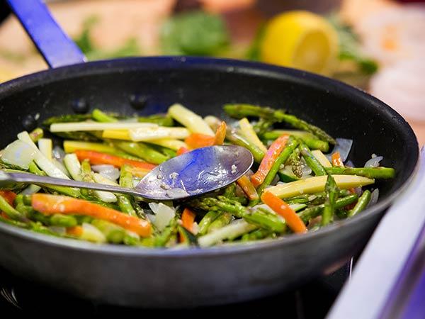 Skillet of vegetables