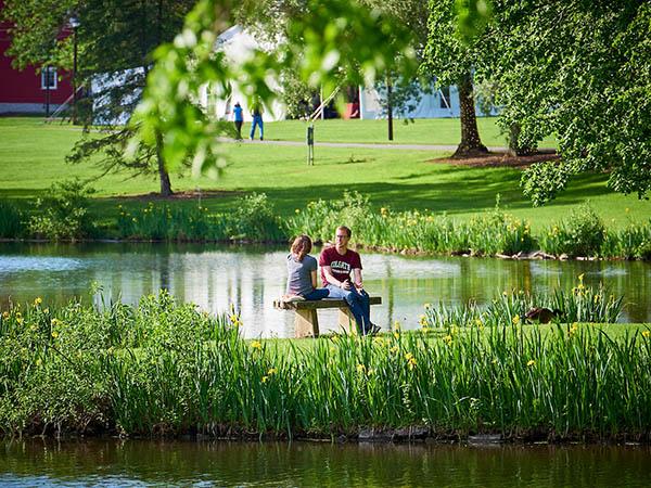 Attendees during Reunion Weekend enjoy a beautiful day by Taylor Lake.