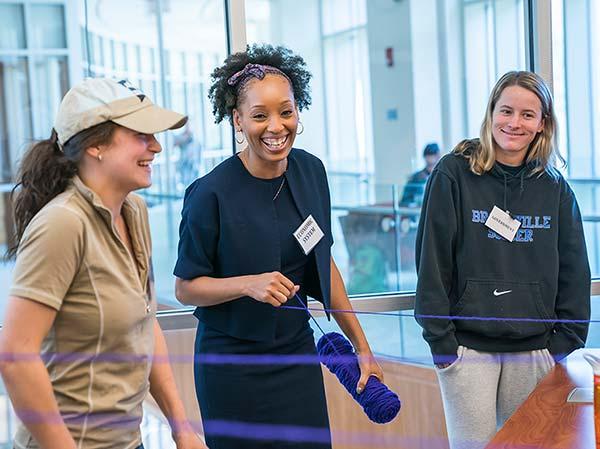 April Baptiste teaches a class in Ho Science Center
