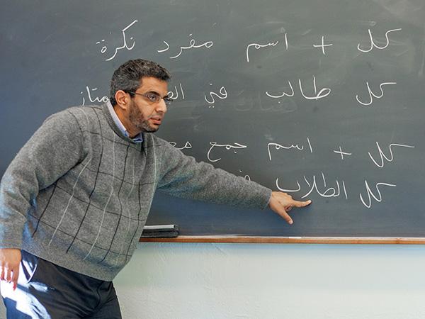 Professor Abdal-Ghaffar instructing a beginner Arabic class