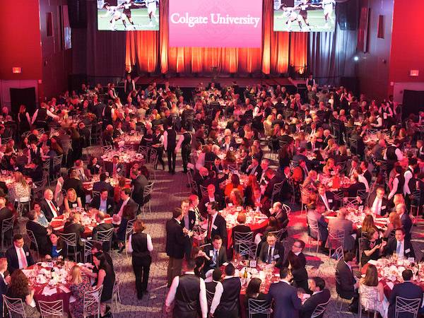 Alumni celebrate during the Colgate Presidents' Club Dinner .