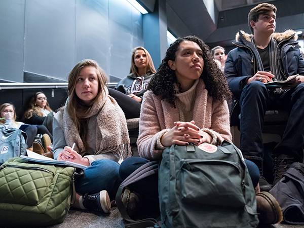 Students attend a lecture