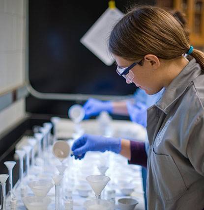 Student working in Biology Lab