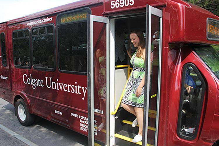 Student exits Colgate Cruiser