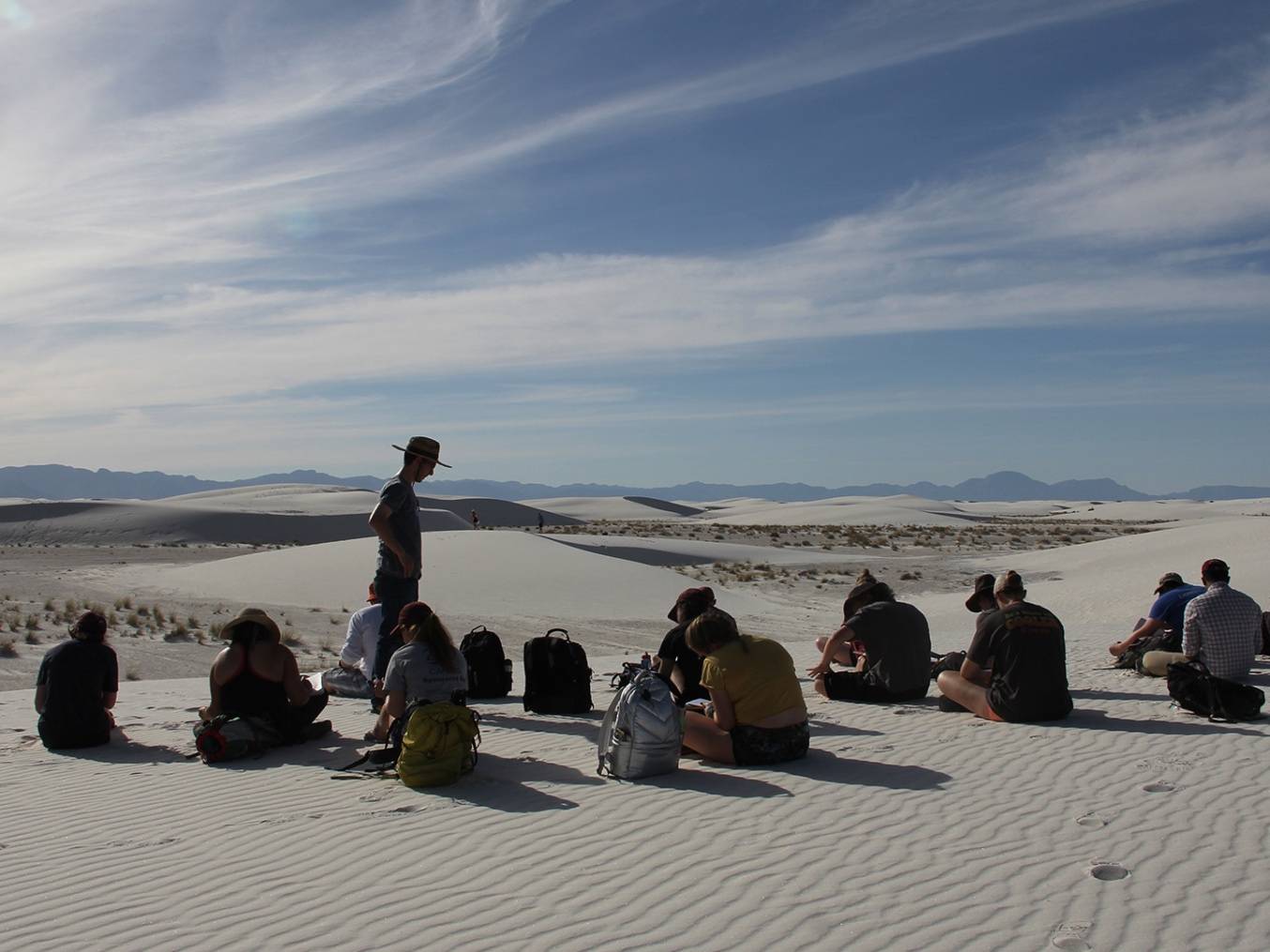 A class on dunes at White Sands National Park