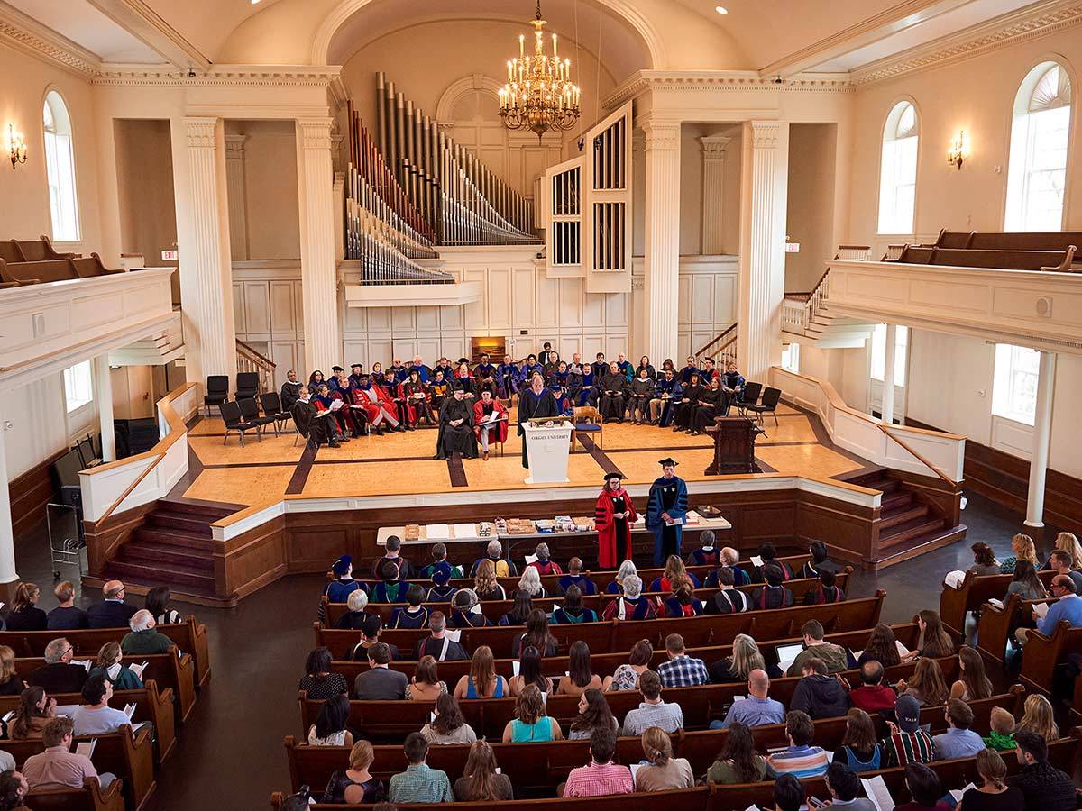 The student awards convocation in Colgate Memorial Chapel