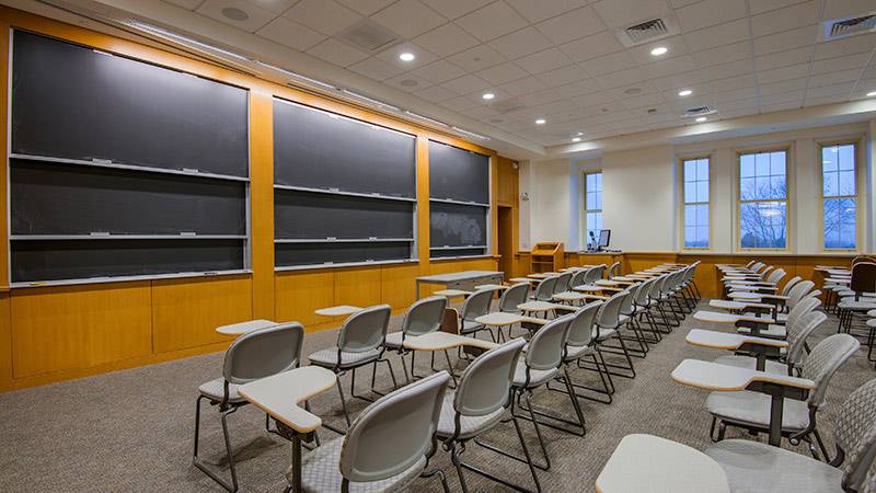 Empty classroom interior