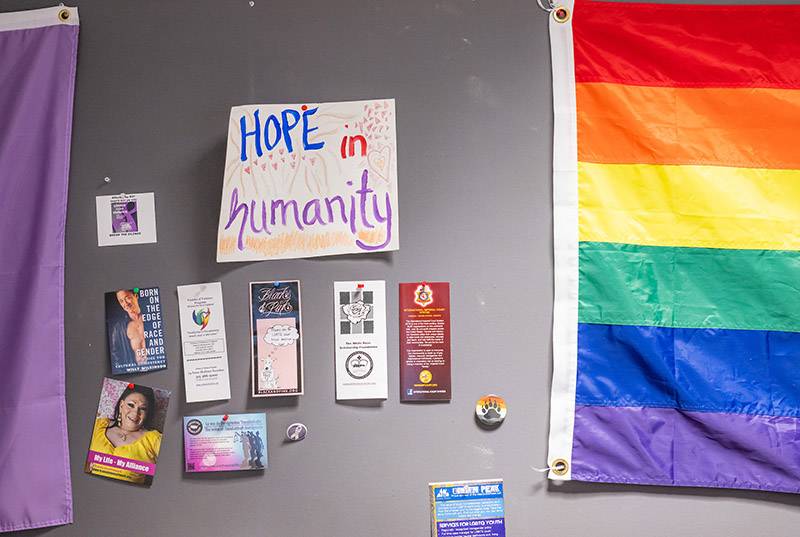 Decorated wall in the Rainbow Room