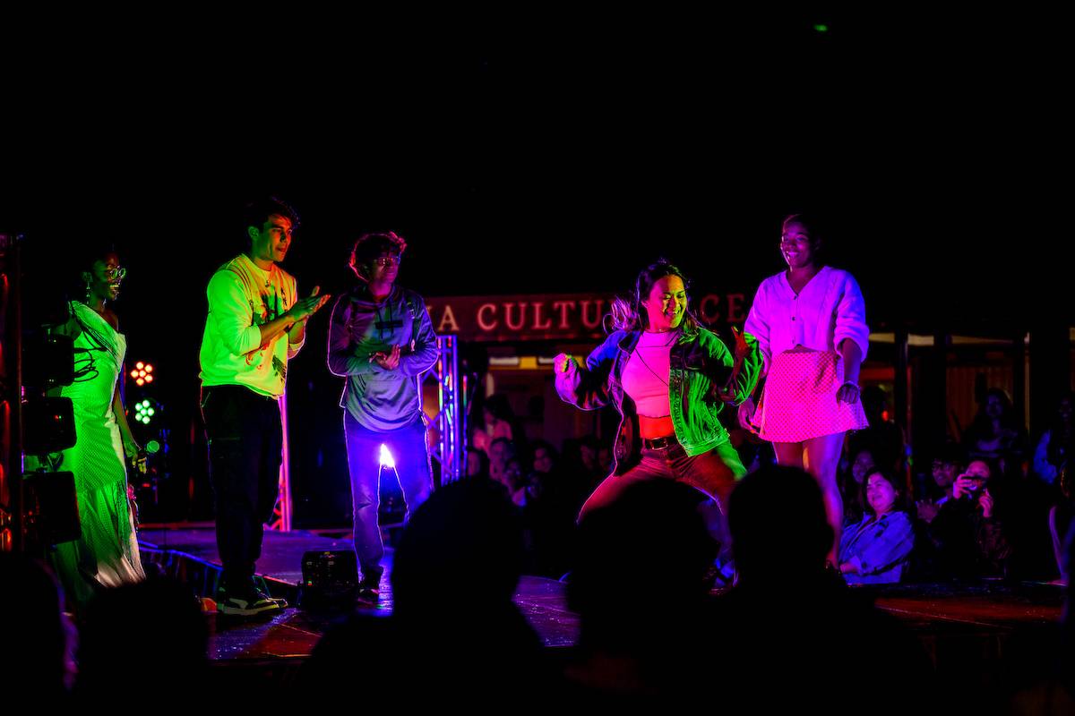 Students on stage during the ALANA Cultural Festival
