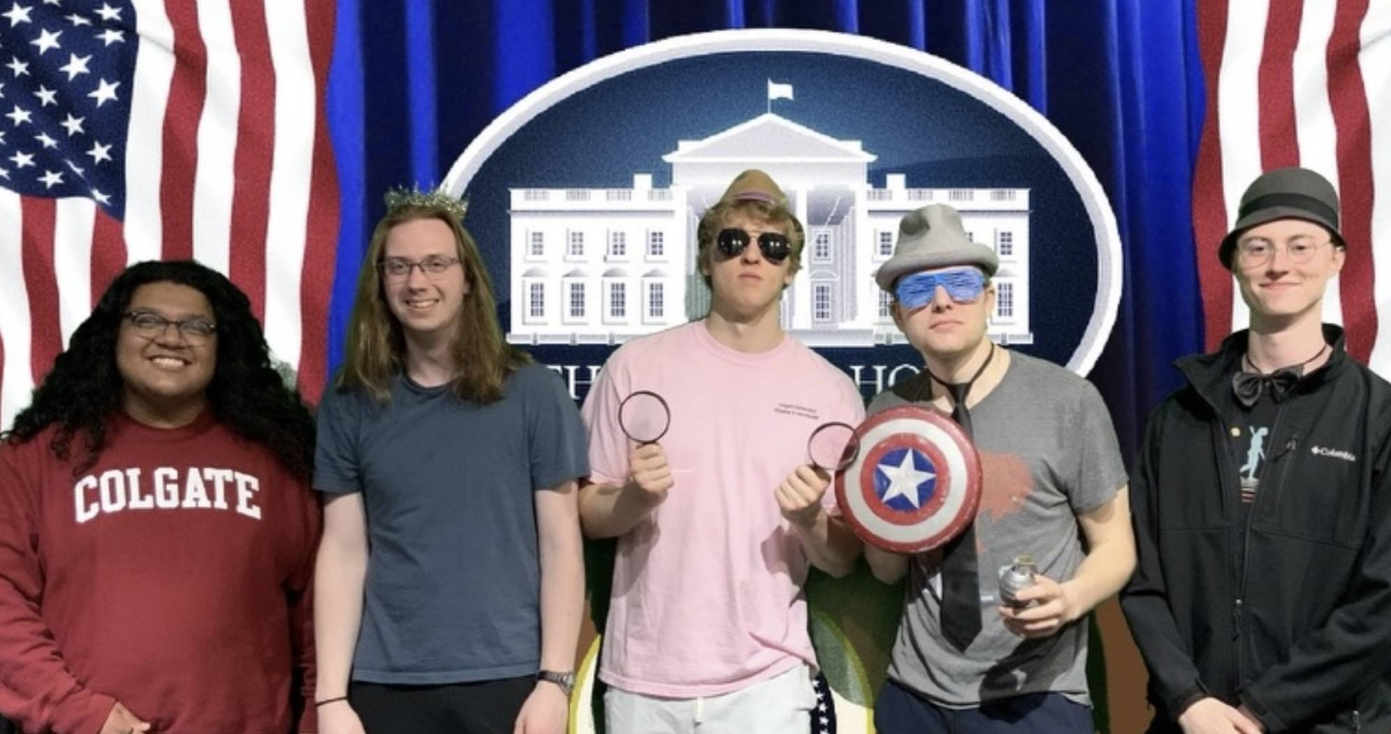 Corrigan and his friends taking a break from studying