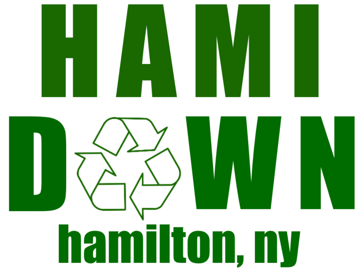 The words Hami Down with the recycling symbol consisting of three arrows