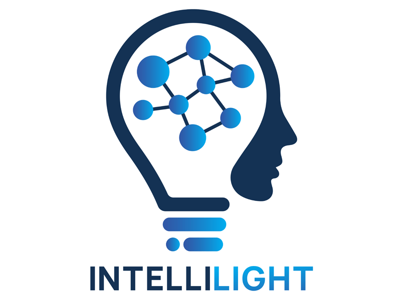 A lightbulb in the figure of a head with molecules inside it.