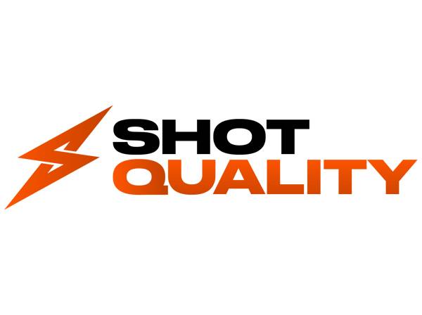 The word shot in black lettering, the word quality in orange lettering, and an artistic letter s in orange color