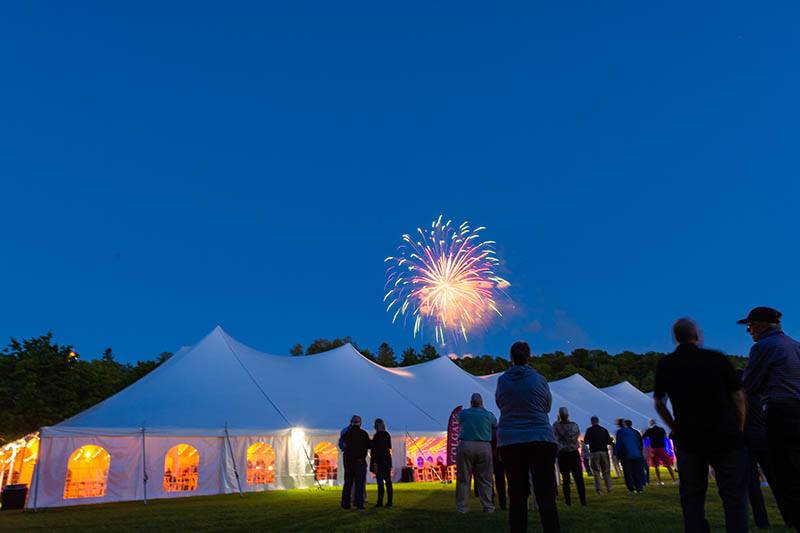 Alumni watch fireworks during reunion