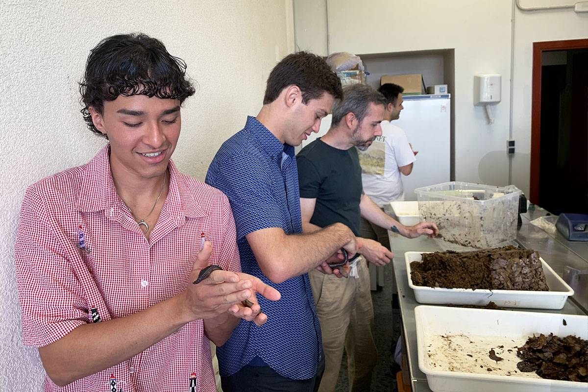 Two students in a research lab