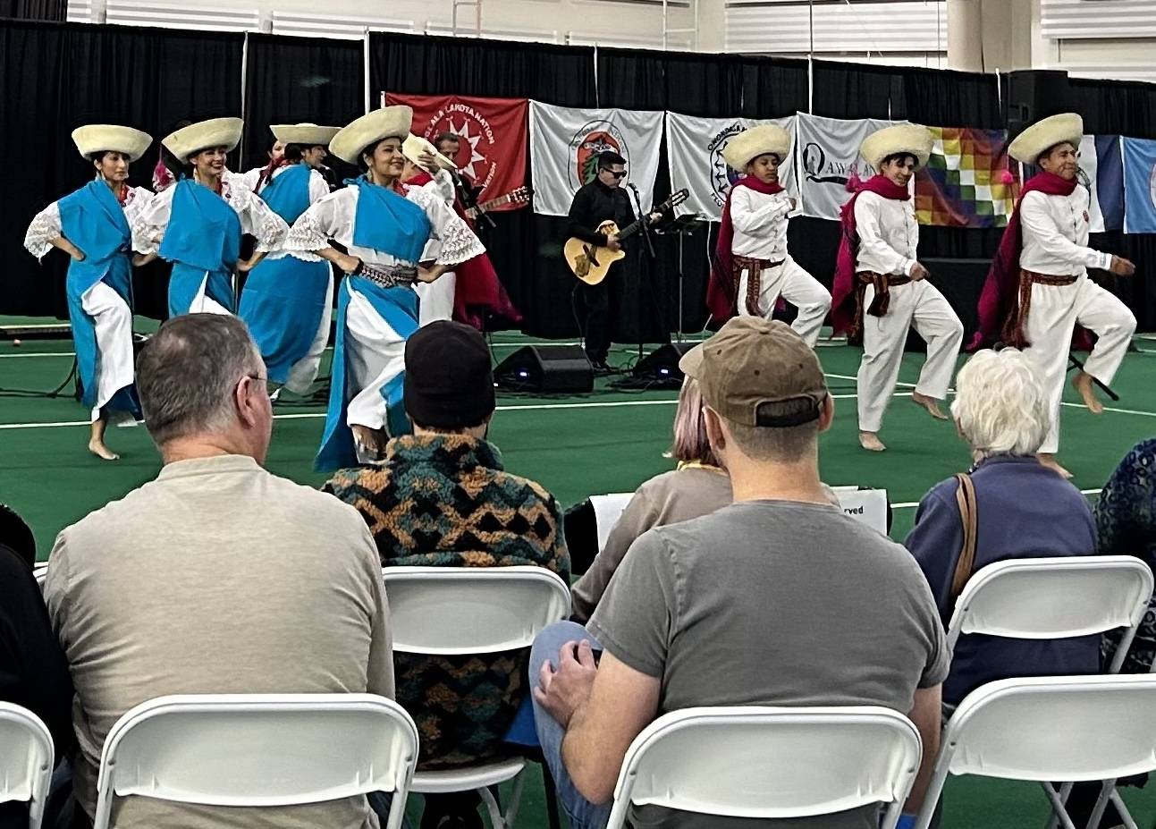 Ecuadorian dancers performing at the Indigenous Nations Festival