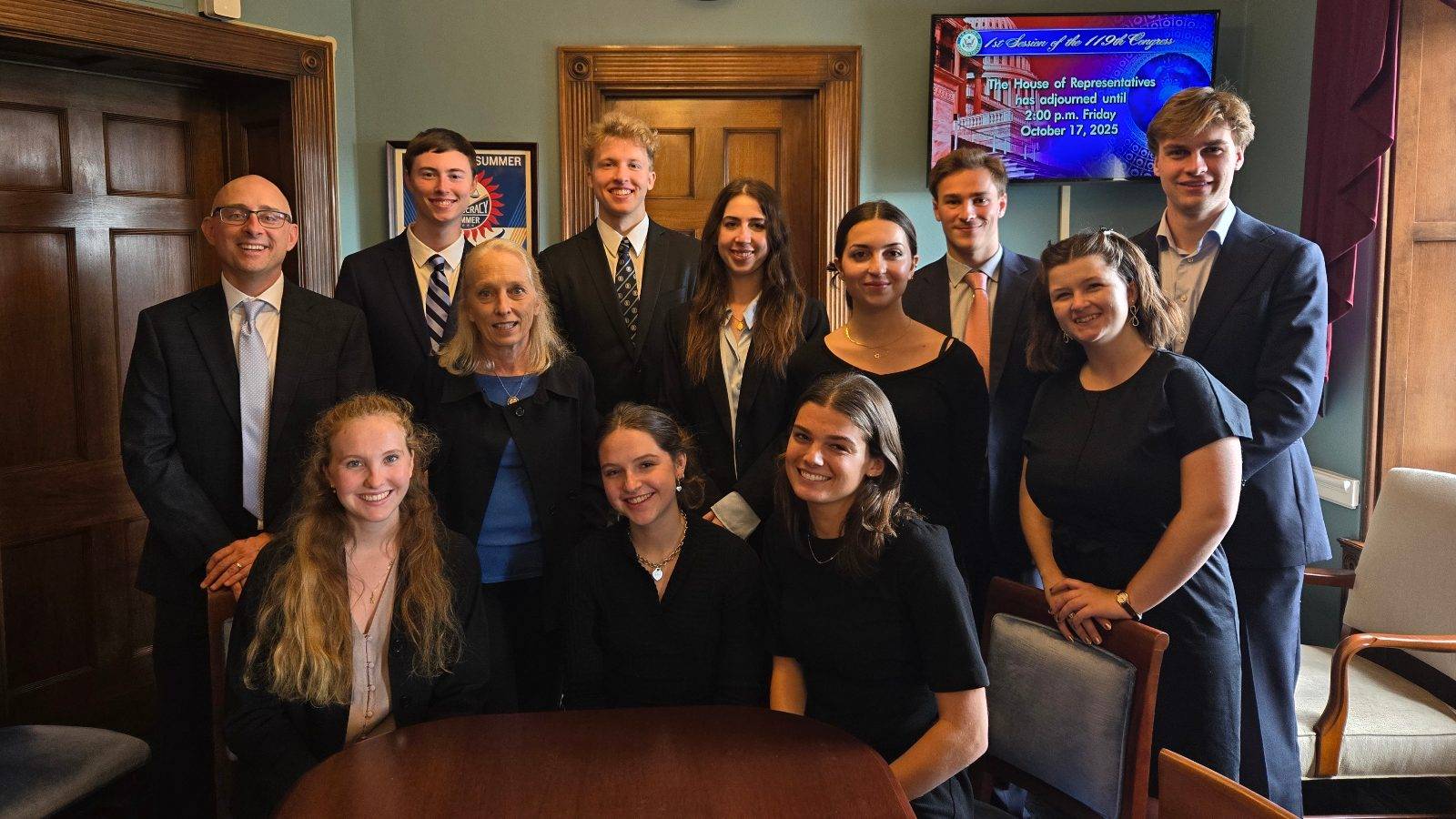 The Lampert Scholars and Storing-Hou Director of the Lampert Institute for Civic and Global Affairs Chad Sparber visited the Brookings Institution during a trip to Washington, D.C. in October.