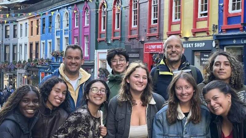 Students in faculty on a study group trip