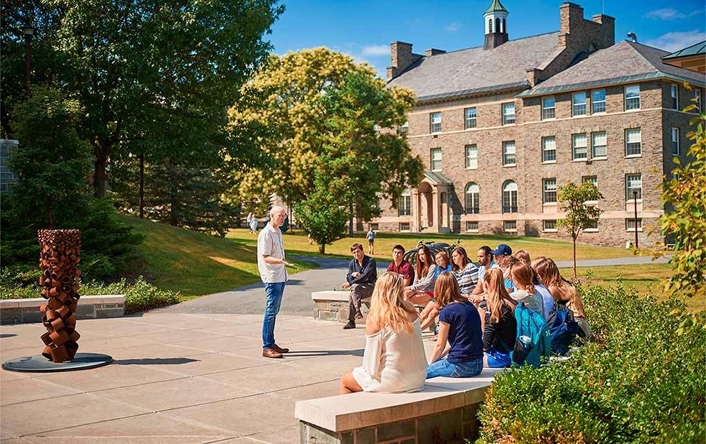P. Klepeis teaching outside of the Ho Center, Sept. 2015