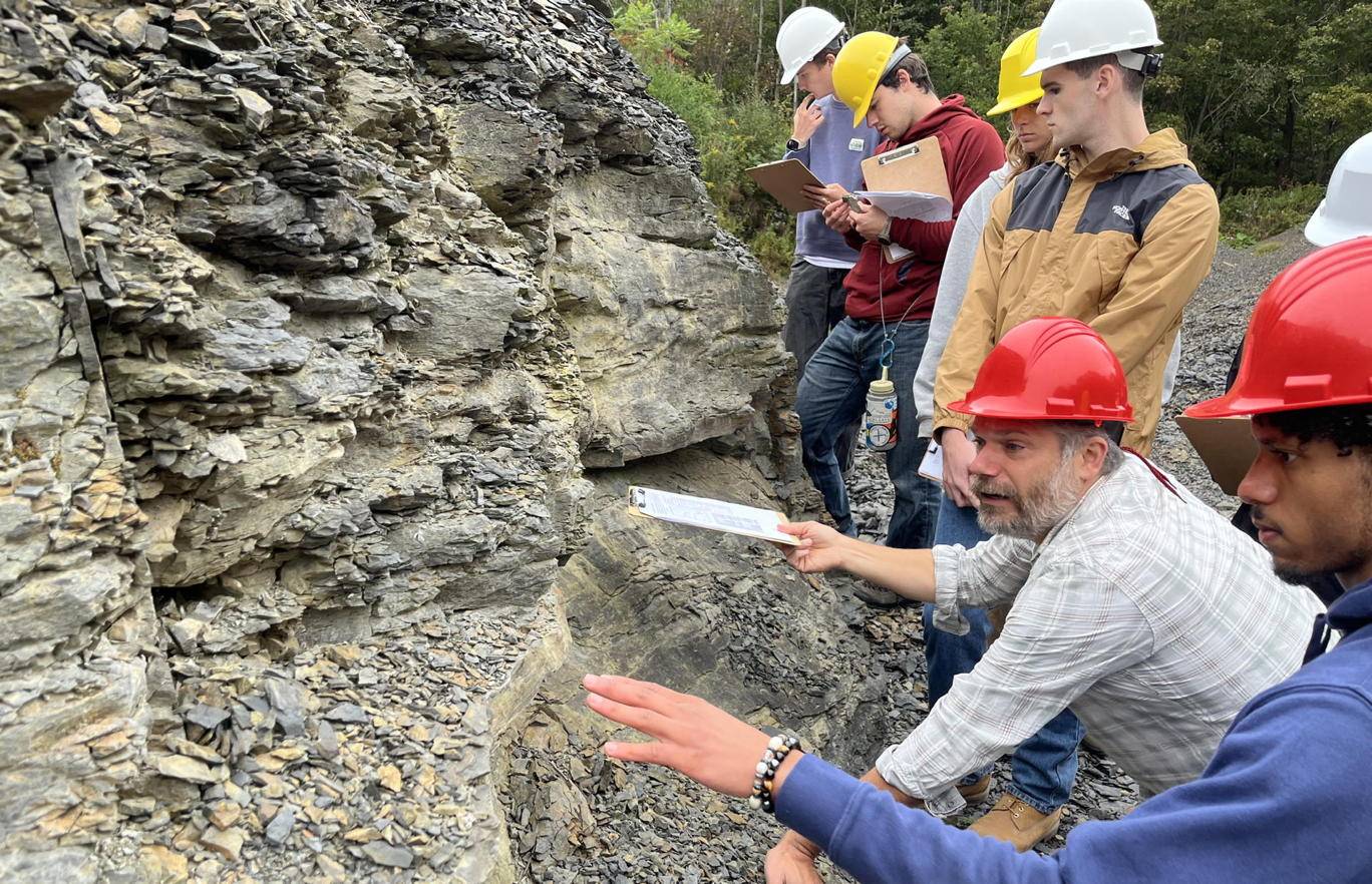 Paleontology lab at outcrop