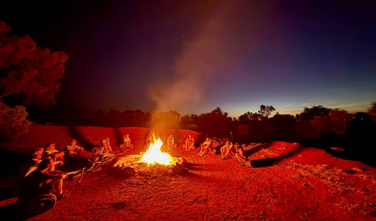 Students part of the Australia Study Group camp under the stars of Central Australia's outback, Sept. 2025