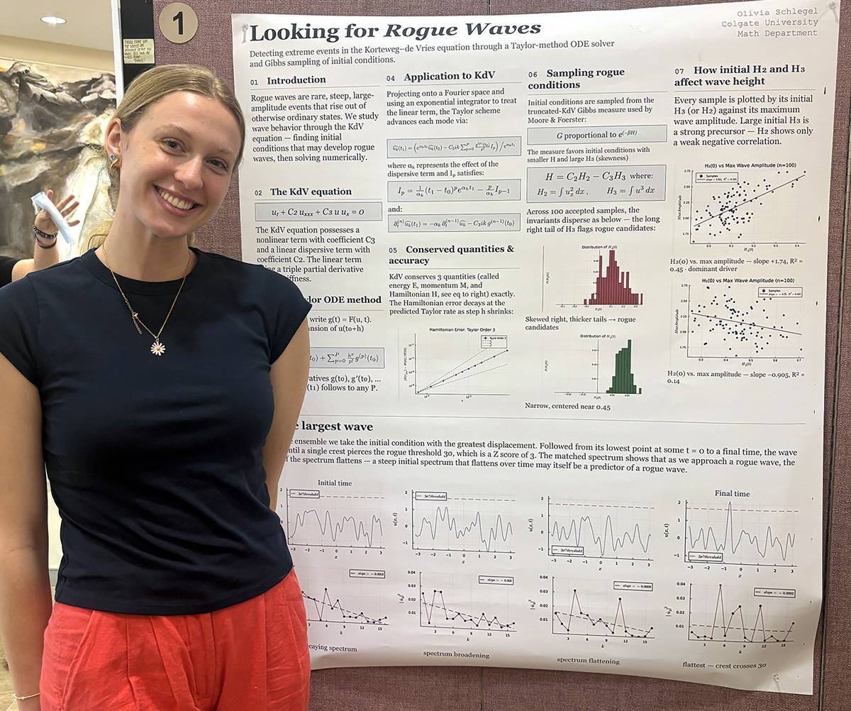 Olivia Schlegel ’27 presents her rogue wave research