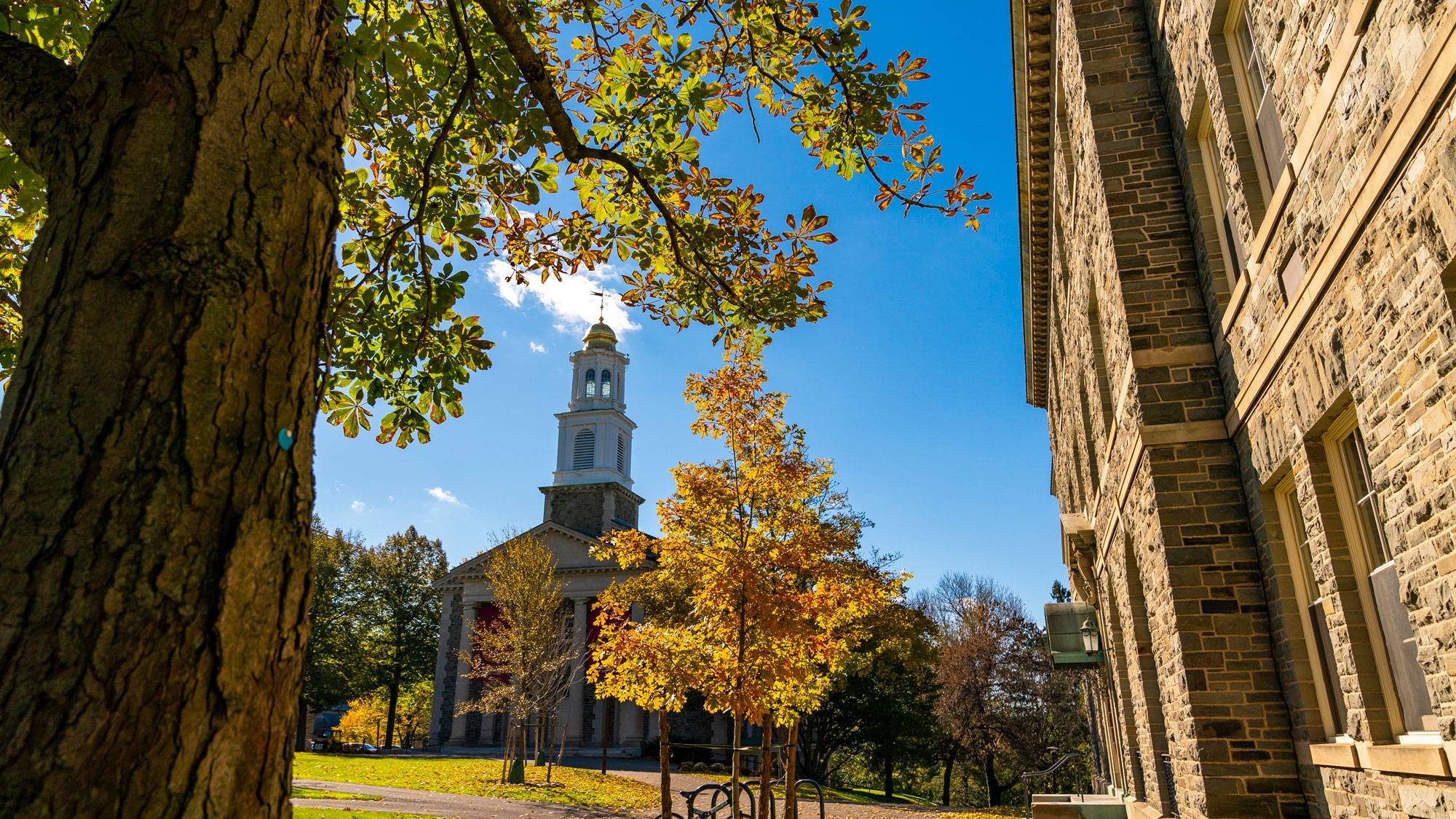 Memorial chapel in sunshine